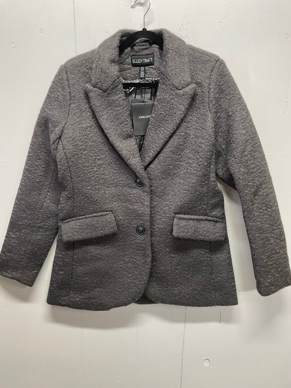 Ellen Tracy Women's Blazer Jacket Size Small Gray Grey New With Tags Textured